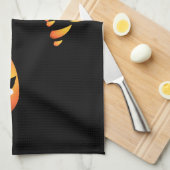 Black Cat Towel Spooky Halloween Cat Tea Towels Theedoek (Quarter Fold)