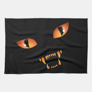 Black Cat Towel Spooky Halloween Cat Tea Towels Theedoek