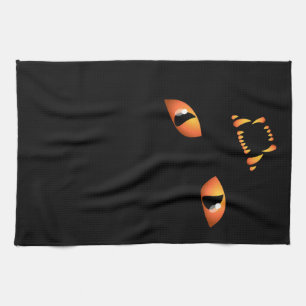 Black Cat Towel Spooky Halloween Cat Tea Towels Theedoek