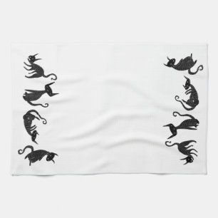 Black Cat Towel Theedoek