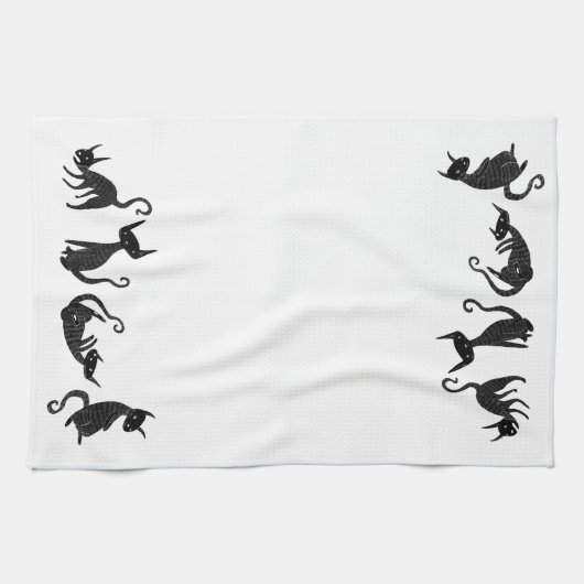 Black Cat Towel Theedoek (Horizontaal)