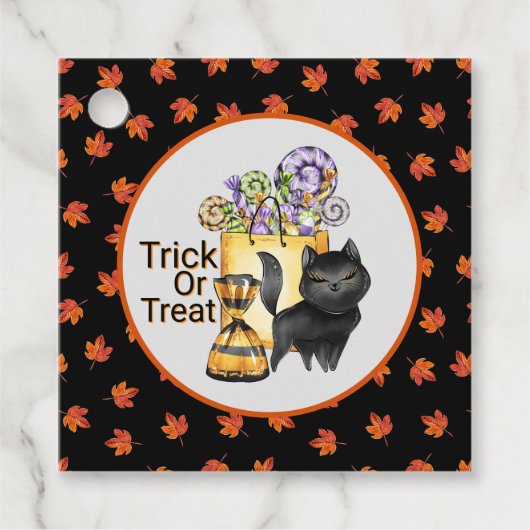 Black Cat Trick or treat Bedankjes Labels (Voorkant)