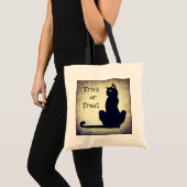 Black Cat Trick or treat Halloween Bag Tote Bag (Voorkant (product))