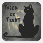 Black Cat Trick or treat Halloween Sticker (Voorkant)