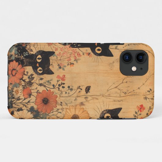 Black Cat Trio Case-Mate iPhone Case (Achterkant (horizontaal))