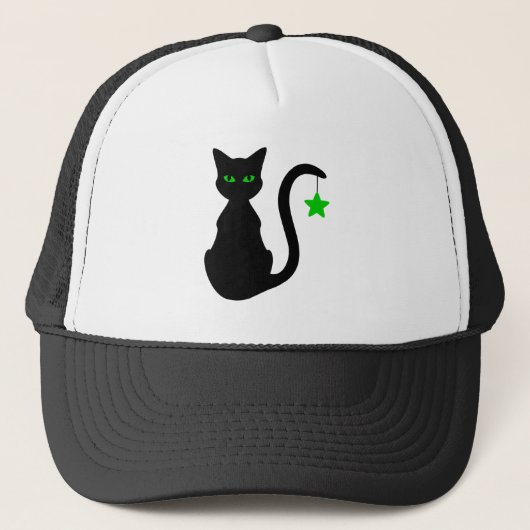 Black Cat Trucker Hat Pet (Voorkant)