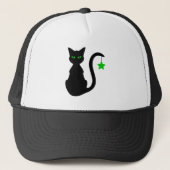 Black Cat Trucker Hat Trucker Pet (Voorkant)