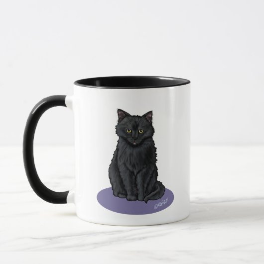 Black Cat Two-Tone Coffee Mok (Links)
