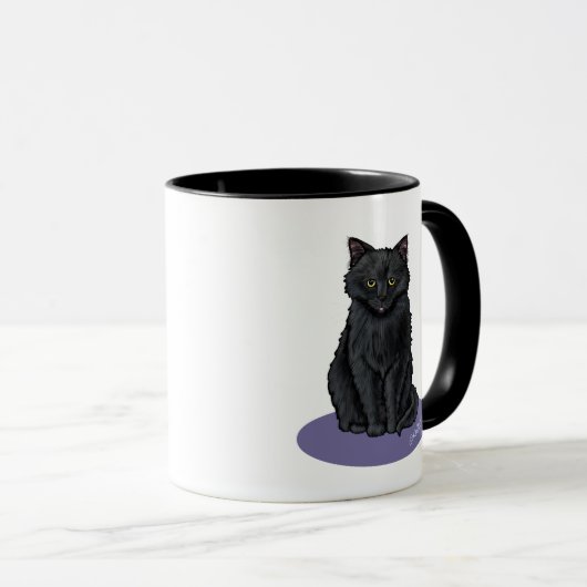 Black Cat Two-Tone Coffee Mok (Voorkant rechts)