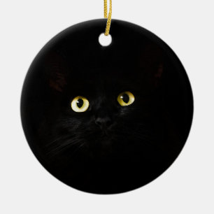 Black Cat Uitzicht Cat Eyes Cat look Cute Keramisch Ornament