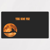 Black Cat Under Sinaasappel Moon Retourlabel Labels (Design 2)