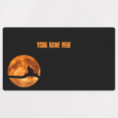 Black Cat Under Sinaasappel Moon Retourlabel Labels (Design 1)