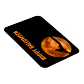 Black Cat Under Sinaasappel Moon Retourlabel Magneet (Rechterzijde)