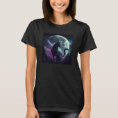 Black Cat Unicorn Moon T-shirt (Voorkant)