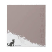 Black Cat Untamed Quote Roze Schrijfpapier Notitieblok (Voorkant)