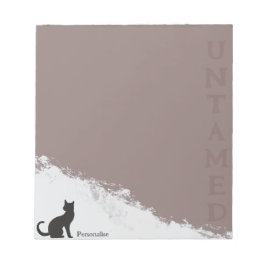 Black Cat Untamed Quote Roze Schrijfpapier Notitieblok
