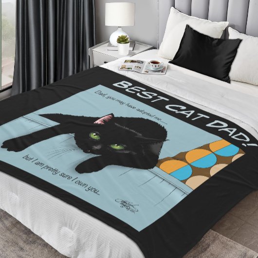 Black Cat Vaderdag Fleece Deken