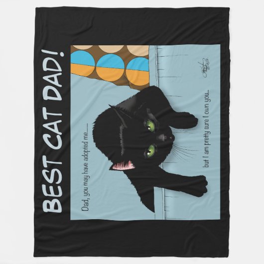 Black Cat Vaderdag Fleece Deken (Voorkant)