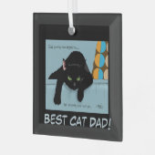 Black Cat Vaderdag Glas Ornament (Voorkant links)