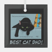 Black Cat Vaderdag Glas Ornament (Voorkant)