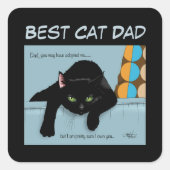 Black Cat Vaderdag Vierkante Sticker (Voorkant)