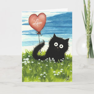 Black Cat Valentijn Love beroemd gemaakt door Bihr Feestdagen Kaart
