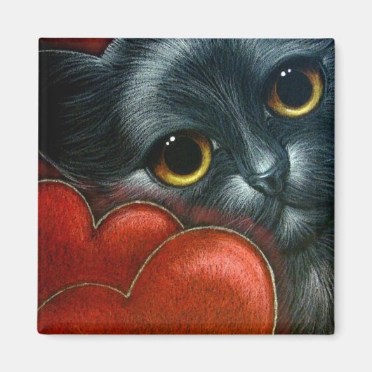 BLACK CAT VALENTIJN Magnet (Voorkant)
