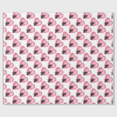 Black Cat Valentijnsdag Cadeaupapier (Vlak)