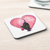 Black Cat Valentijnsdag Drankjes Onderzetter (Linkerzijde)