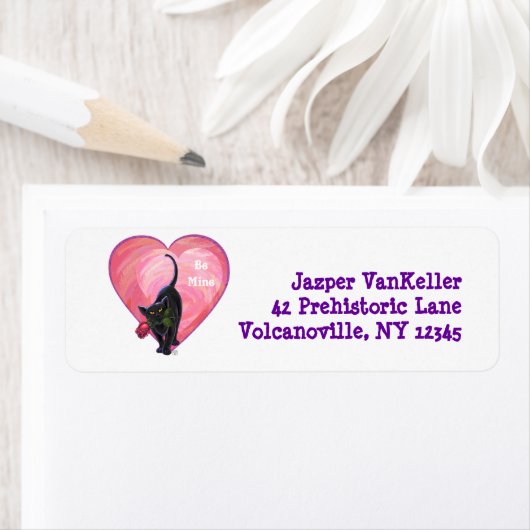 Black Cat Valentijnsdag Etiket (Insitu)