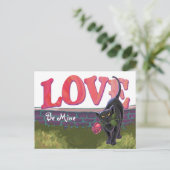 Black Cat Valentijnsdag Feestdagenkaart (Staand voorkant)