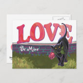 Black Cat Valentijnsdag Feestdagenkaart (Voorkant / Achterkant)