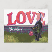 Black Cat Valentijnsdag Feestdagenkaart (Voorkant)