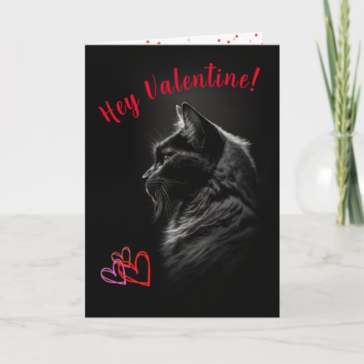 Black Cat Valentijnsdag Kaart voor elke Pet Parent (Voorkant)