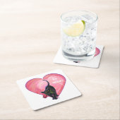 Black Cat Valentijnsdag Kartonnen Onderzetters (Insitu)