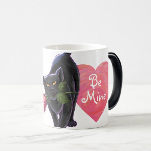 Black Cat Valentijnsdag Magische Mok (Voorkant rechts)