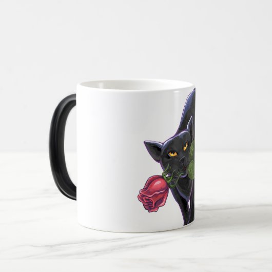 Black Cat Valentijnsdag Magische Mok (Voorkant links)