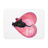 Black Cat Valentijnsdag Magneet (Horizontaal)