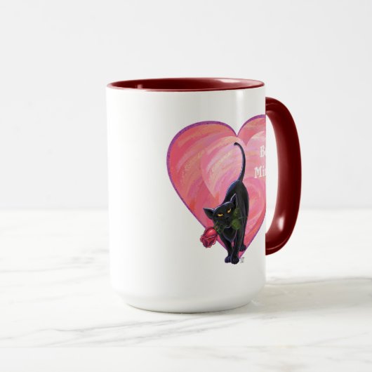 Black Cat Valentijnsdag Mok (Voorkant rechts)
