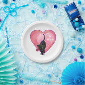 Black Cat Valentijnsdag Papieren Bordje (Feest)