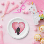 Black Cat Valentijnsdag Papieren Bordje (Feest)