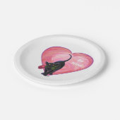 Black Cat Valentijnsdag Papieren Bordje (Gekanteld)