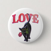 Black Cat Valentijnsdag Ronde Button 5,7 Cm (Voorkant)