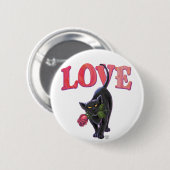 Black Cat Valentijnsdag Ronde Button 5,7 Cm (Voorkant /achterkant)