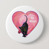 Black Cat Valentijnsdag Ronde Button 7,6 Cm (Voorkant)