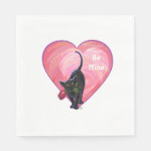 Black Cat Valentijnsdag Servetten (Voorkant)