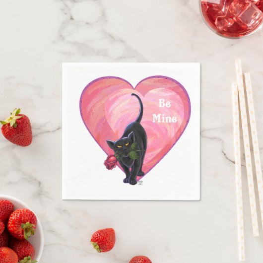 Black Cat Valentijnsdag Servetten (Insitu)