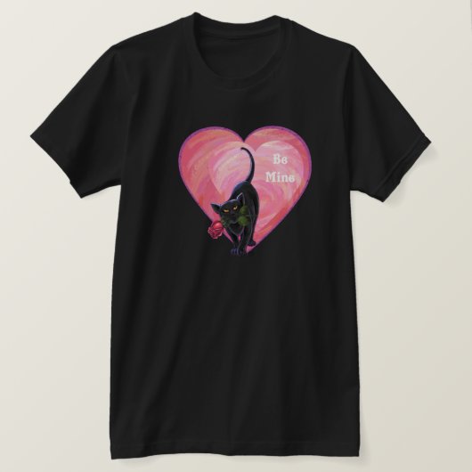 Black Cat Valentijnsdag T-shirt (Design voorkant)