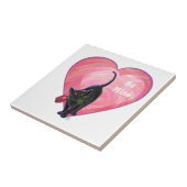 Black Cat Valentijnsdag Tegeltje (Zijkant)