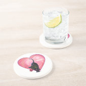 Black Cat Valentijnsdag Zandsteen Onderzetter (Zijkant)